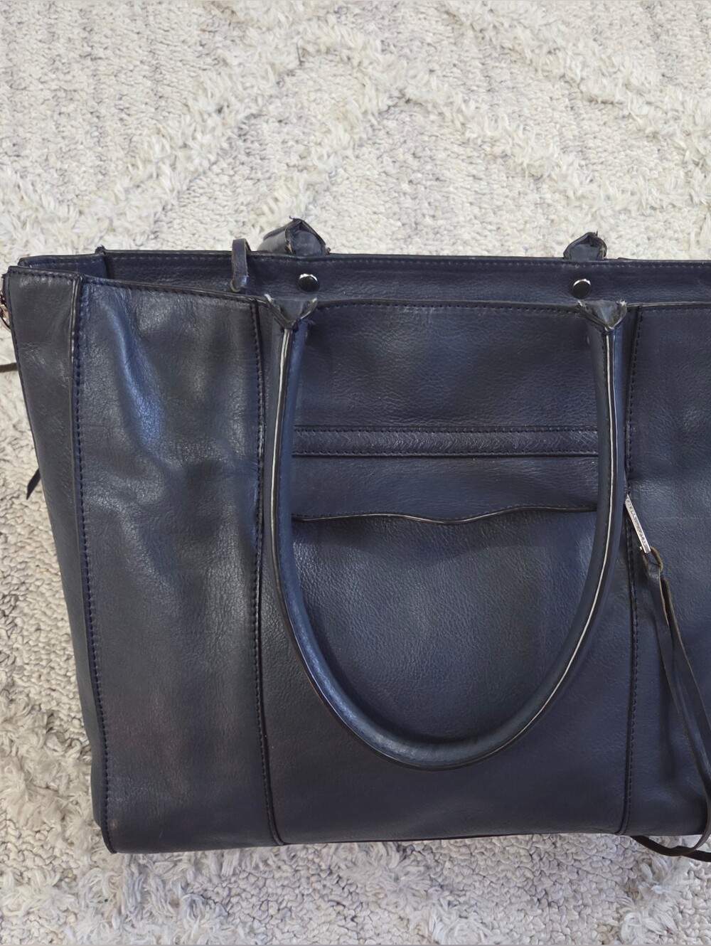Rebecca Minkoff Leather Tote Bag - Navy Blue